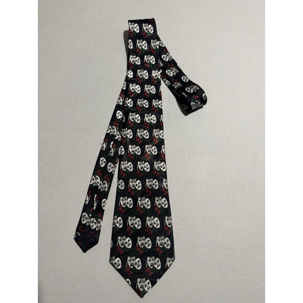 Steven Harris Handmade Men's Polyester Necktie, Drama Face & Roses